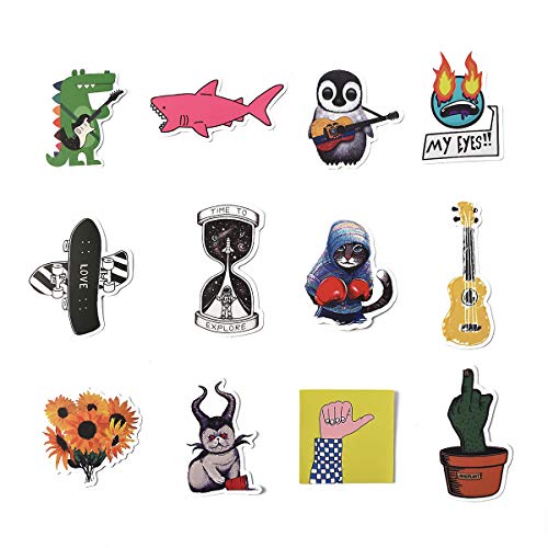 Laptop Sticker Pack 100 Pcs for Water Bottles Sticker Unique Cool Vsco Stickers for Hydro Flask Notebook Guitar Skateboard Refrigerator Travel Kid Adults DIY Bedroom Vinyl Stickers Waterproof