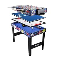 IFOYO Multi Function Combo Game Table, Steady 4 in 1 Pool Table for Kids, Hockey Table, Soccer Foosball Table, Table Tennis Table,Ideal for Kids, 31.5 Inches, Blue