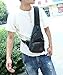 Canvas Chest Pack Crossbody Casual Sling Shoulder Bag(502) (black)