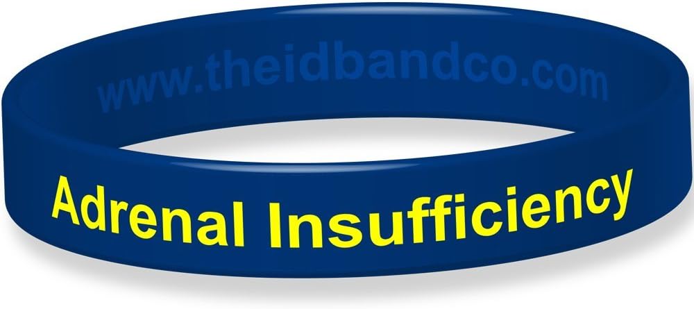 The ID Band Company Adrenal Insufficiency Steroid Dependent Silicone Wristband, Large, Blue, 1 Units,20.2cm