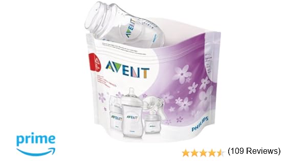 Philips Avent SCF297/05 - Bolsas esterilizadoras a vapor para microondas, 5 bolsas para microondas en cada paquete