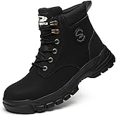 Men's Fashion Classic Work Safety Boots, Indestructible Steel Toe Waterproof Non-Slip More Warm Men's Work Shoes