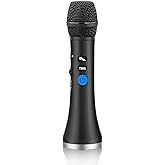 YF79 Wireless Bluetooth Microphone with 20W High Power, DSP Chip for Clear Sound, Dual Mic Connectivity for Duet Singing, One-Click Vocal Reduction for Karaoke, Portable Design with Loud Volume(Black)