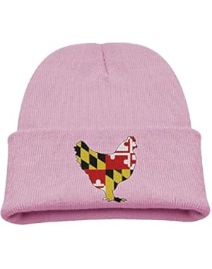 Maryland Flag Chicken Kid's Hats Winter Funny Soft Knit Beanie Cap, Unisex