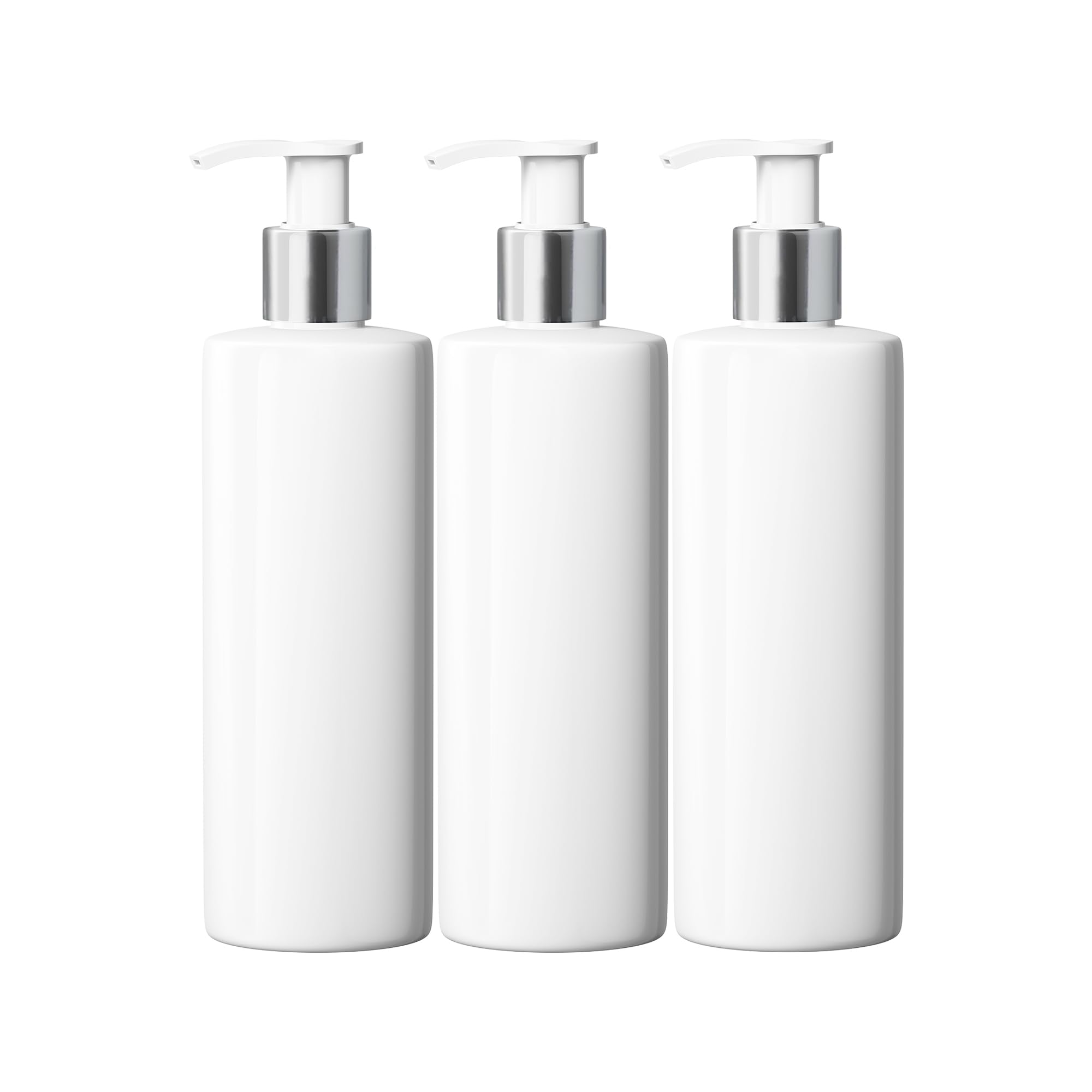 500ml White PET Plastic Bottle With Silver/White Lotion Pump - Mrs Hinch Customisable DIY Refillable Bathroom Hand Soap Dispenser (3)