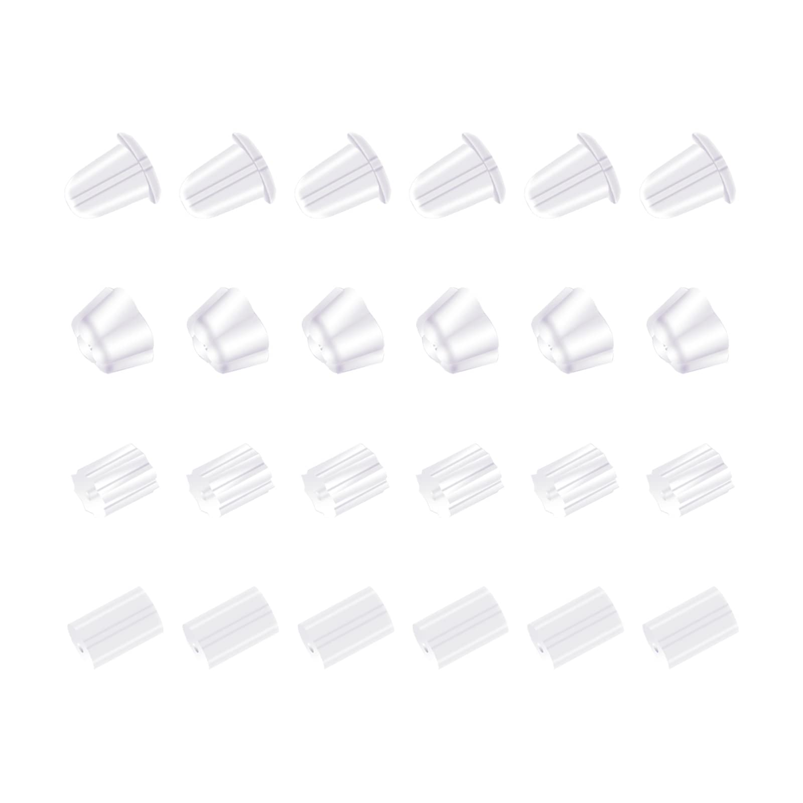 SAVITA 800pcs Silicone Earring Backs - Soft Clear Safety Backs for Heavy Earrings, Studs, Hooks (4 Styles)