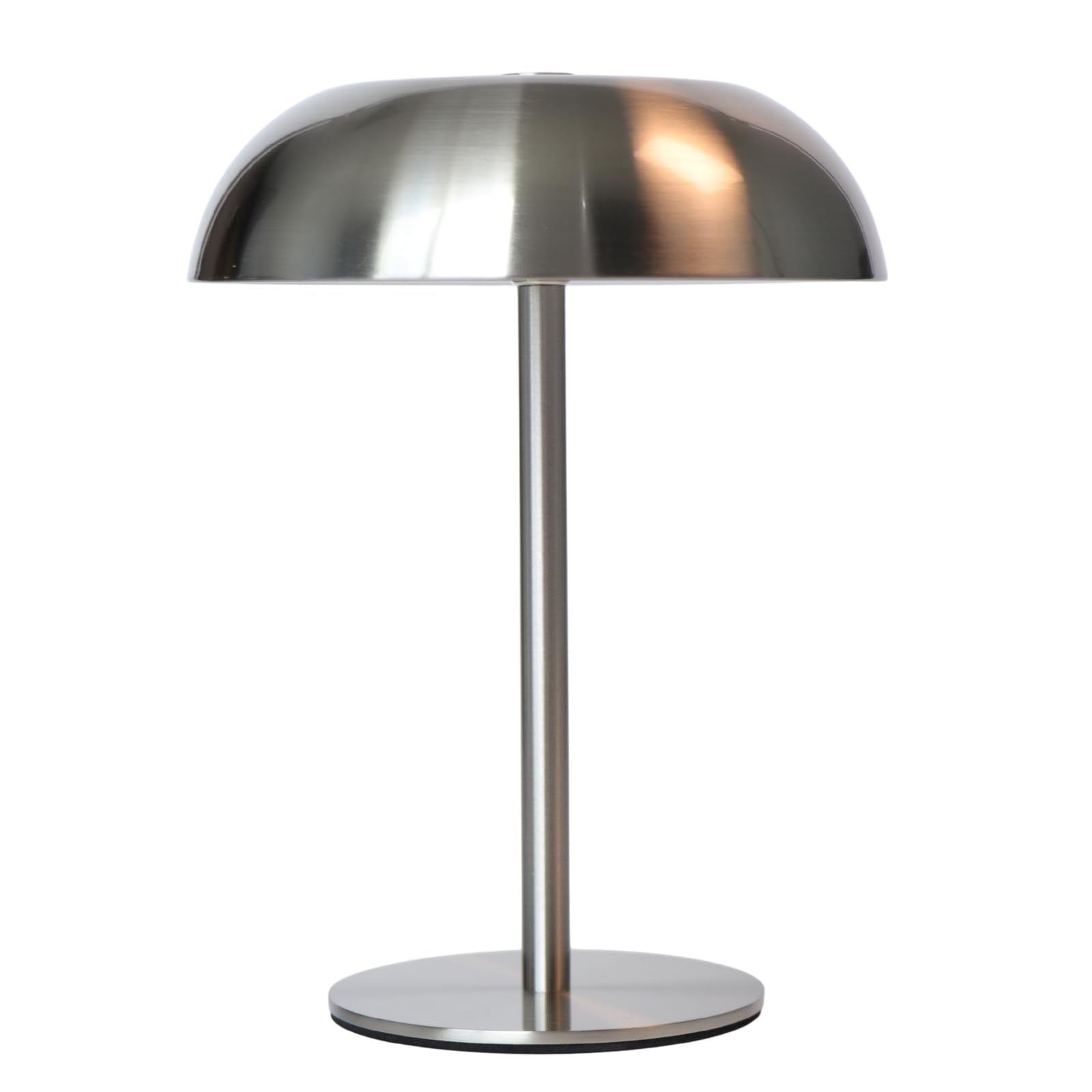 Photo 1 of JHWDHD Portable LED Mushroom Table Lamp, 8.46'' Small Cordless Desk Night Light with 5200mAh Rechargeable Battery, Stepless Dimming Lamp with 3 Colors for Bedroom/Bar/Coffee Shop (Silver)