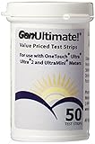 GenUltimate Test Strips for use with OneTouch Ultra, Ultra2 and UltraMini Meters, 50 Test Strips
