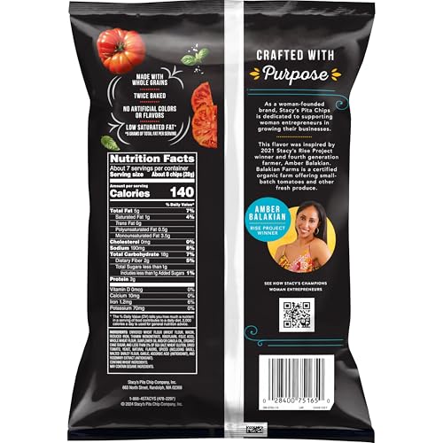 STACY’S PITA CHIPS, TOMATO & BASIL, 7.33 OUNCE