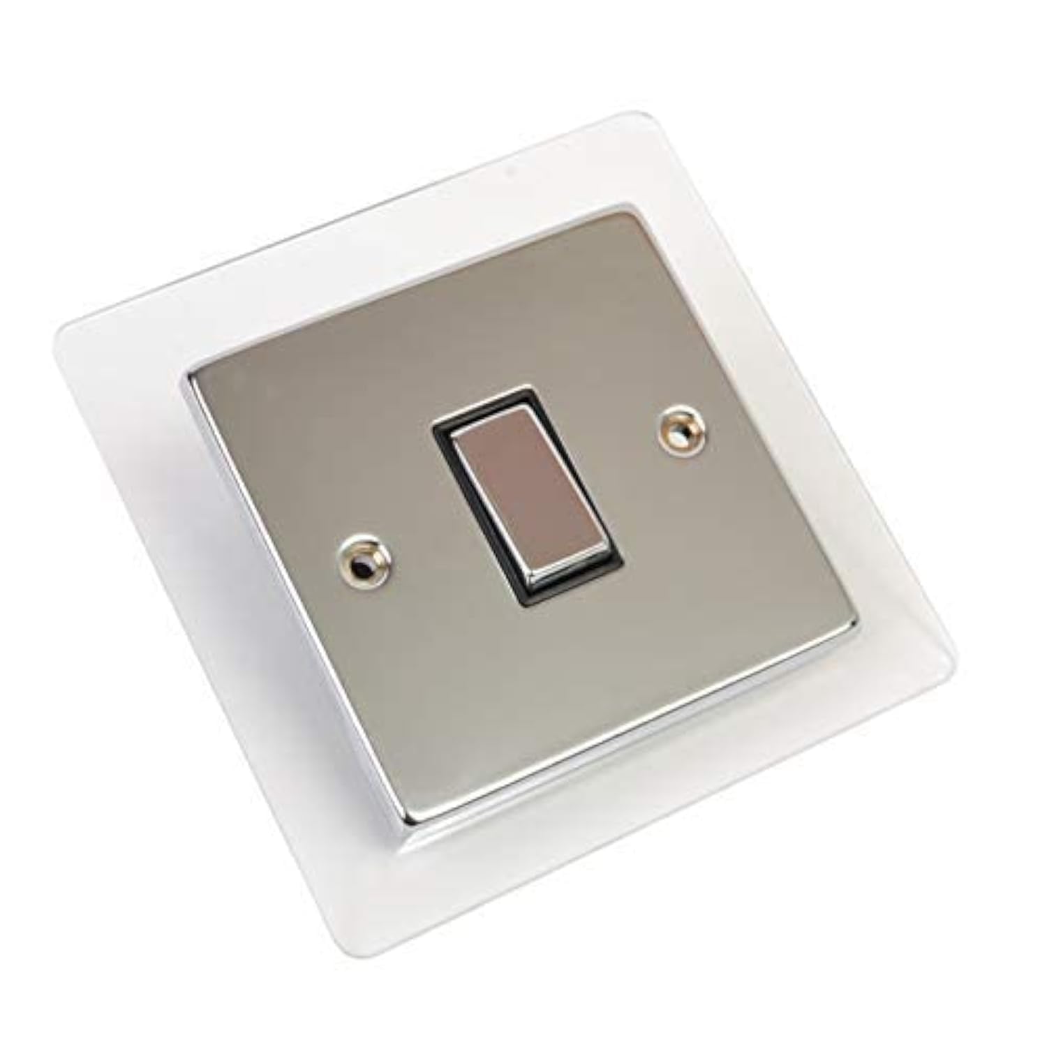 Single Double Light Plug Socket Switch Surround Finger Plate Acrylic (Clear, Single)