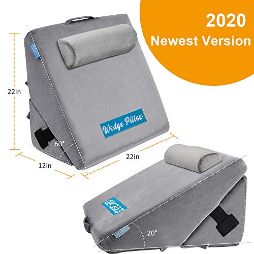 ZOEMO Memory Foam Orthopedic Bed Wedge Pillow for Sleeping, Post