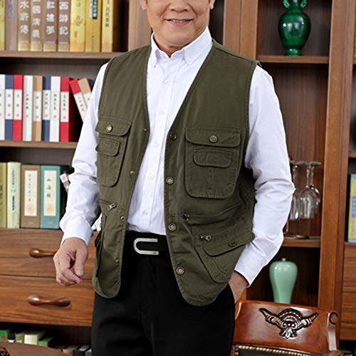 QitunC Outdoor Sport Weste Anglerweste Herren Draussen Fischenjacke Multi-Taschen Fotografie Wandern Klettern – Bild 5