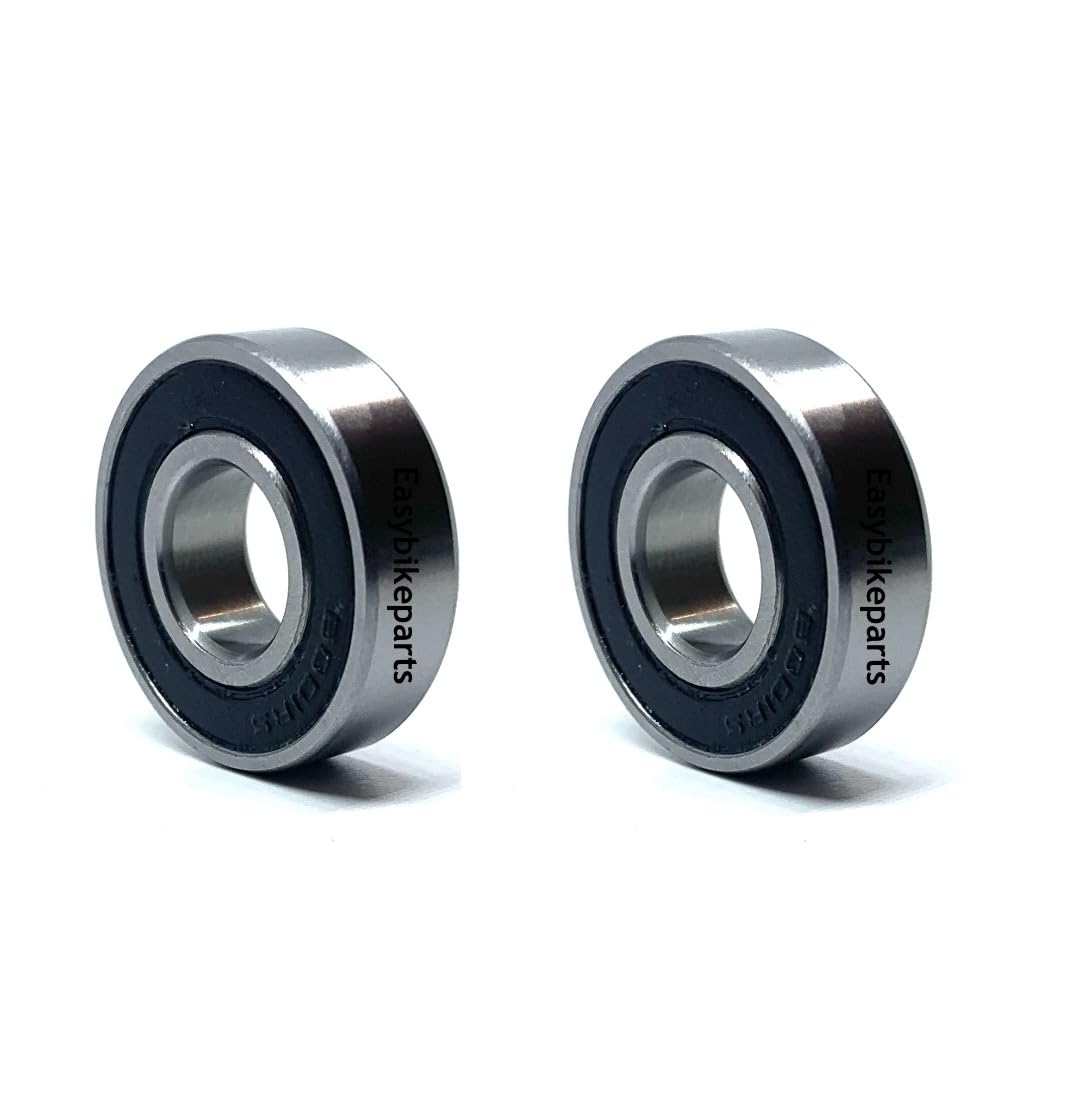 6001 2RS Cartridge Bearings, Size 12x28x8mm Chrome Steel Sealed with Grease, 6001 Cart Full Balls Bearing for Bike Hubs Pivot, (Pack of 2Pcs)