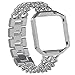 Fitbit Blaze Bands With Frame Metal Small,Austrake Replacement Stainless Steel Chain Bands with Frame for Fitbit Blaze Bands Men,Silver