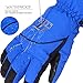 LETRY Waterproof Womens Mens Ski Gloves - Unisex Winter Outdoor Sport Thermal Warm Snow Skiing Snowmobile Snowboarding Gloves Blue XL