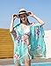 Women's Floral Kimono Cover Up - Lightweight Leopard Chiffon Beachwear for Bikini,Cardigan and Swimwear(One Size,Mint Green)