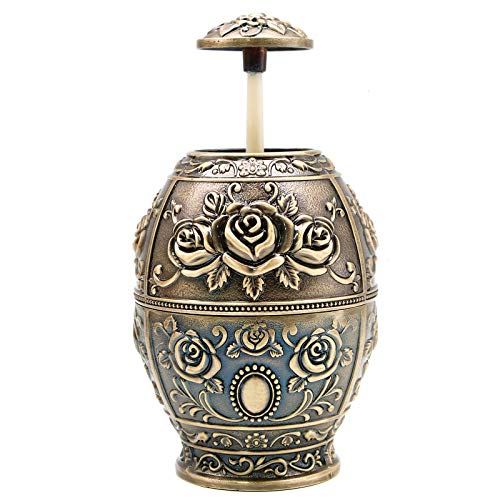 WSSROGY Retro Automatic Toothpick Holder Protable Push Style Vintage Embossed Toothpick Dispenser Box for Home Hotel Decoration