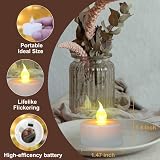 Jialine 12 Pack Flameless LED Tea Lights with Remote Flicker Warm Yellow view 2