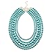 Jane Stone Fashion Faux Turquoise Necklace Acrylic 5-Row Multi-Layered Collar for Women