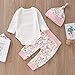 Baby Girls Clothes Set Kids Long Sleeve White Romper + Flamingo Print Long Pants Autumn Outfits (White, 0-6 Months)