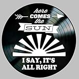 Here Comes the Sun Song Lyric Art Inspired by Beatles Vinyl Record Album Wall Decor