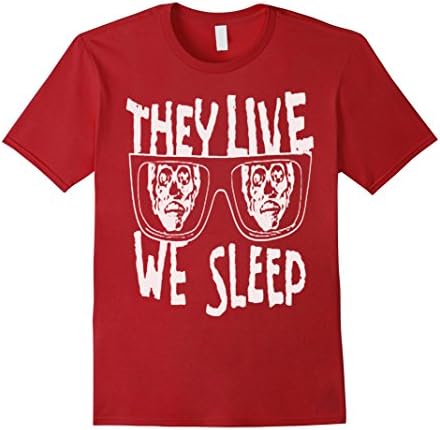 Men's They live we sleep Tshirt Medium Cranberry