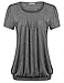 Jazzco Women's Scoop Neck Short Sleeve Pleated Blouse T Shirt