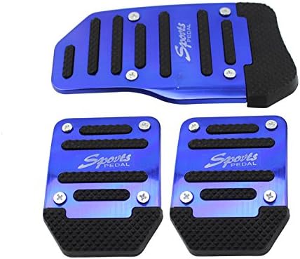DIDEMI Manual Car Auto New Fashion Non Slip Sports Aluminium Alloy Automatic Car Auto Vehicle Pedal Foot Treadle Foot Brake Cover Pad (Manual Blue)