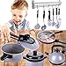Jellydog Toy Pretend Play Kitchen Cooking Set, Toddler Kitchen Playset,Pots and Pans Set, Cutting Vegetable Playset,Educational Learning Toy, Kitchen Play Food for Boy Girl Kids 3