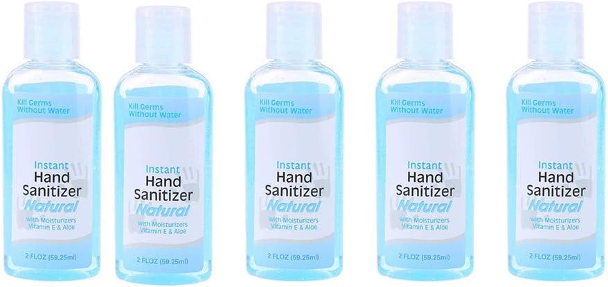 ZANFUN 5Pcs Hand Sanitizers Liquid Combination Value Pack 60ML per Bottle Refreshing Washless Soothing Gel Hand Soap