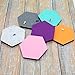 Omitfu Set of 6 Hexagon Felt Pin Board Self Adhesive Bulletin Memo Photo Boards Colorful Foam Wall Decorative Tiles with 6 Pushpins - 5.5 x 5 x 0.5 inches (6pc-A)