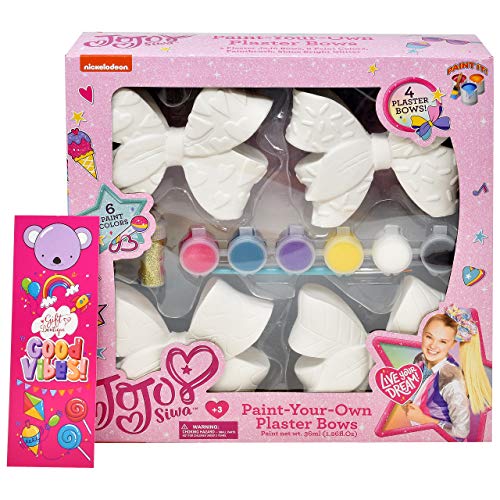 JoJo Siwa Painting Craft Kit for Girls, Paint Your Own Bow Figurines