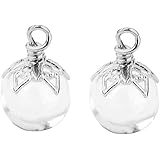 2pcs Mini Flaschen Glasflasche Wishing Glasfläschchen Silber Blumen Kappe