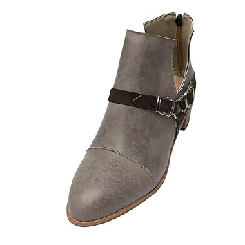 Botines de mujer con punta cómoda, correa con hebilla para los ...