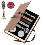 HBGQQ Wax Seal Stamp Set,Vintage Patterns Metal Handle Wax Envelope Seal Stamp Gift Set Kit,Set Party Invitation Stamps.