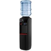 VECYS Hot and Cold Water Cooler Dispenser 3 or 5 Gallon with Child Safety Lock, Built-in Refrigerating Compressor and 304 Sta
