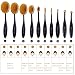 Makeup Brushes Set Professional 10 Pieces Oval Make Up Brushes Soft Toothbrush Shaped Design for Foundation, Concealer , BB cream, Powder with Box and Rose Beauty Blender