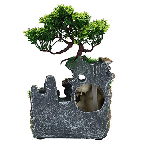 Jimfoty Tabletop Fountain Humidifier, Atomizing Desktop Water Fountain Indoor Waterfall Humidifier for Home Office Desk Decor(US Plug 110V)