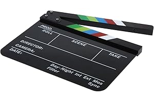 Acrylic Clapboard 10 x 12 Inches Movie Director Cut Action Scene Dry Erase Clapboard Movie Making Tools