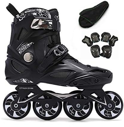 YANGXIAOYU Roller Skates, Roller Skates Girls Roller Skates Set One-piece Aluminum Bracket Suitable For Adults Teenagers Black White