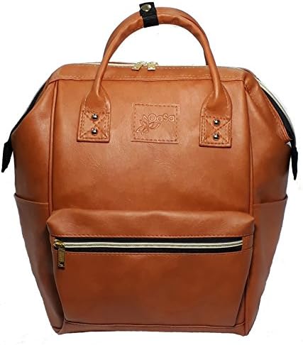 PU Leather Backpack for Girls Women 15.6 inch Laptop School Bag Casual Daypack (Mocha)
