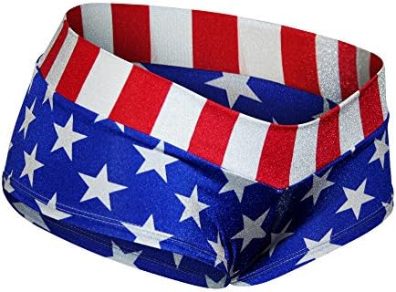 Dilly DudsSexy USA American Flag Stars and Stripes Booty Shorts. Low Rise and Cheeky.