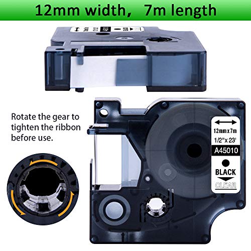 AKen Compatible Label Tape Replacement for Dymo D1 Label Tape Black on