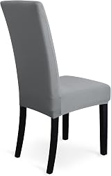 Amazon Basics Stretch Dining Chair Covers Set of 6 Light Grey 92% Polyester view 3