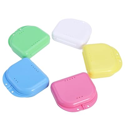 ROSENICE Retainer Case 5pcs Mouth Guard Case Orthodontic Dental Retainer Box Denture Storage Container