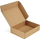 Poever Shipping-Boxes-12x9x3 Inches: 22 Pack-Cardboard-Boxes-for-Packaging, Brown-Shipping-Boxes-for-Packing-Small-Business, Corrugated Box Mailers for Book Shoes Gift Mailing