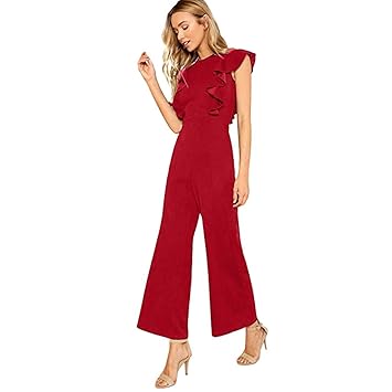 red long jumpsuit