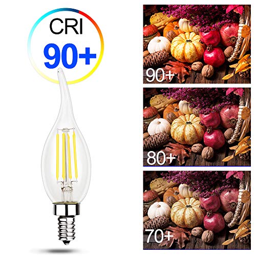Energetic 12 Pack 60 Watt Dimmable LED Chandelier Light Bulb, 500lm