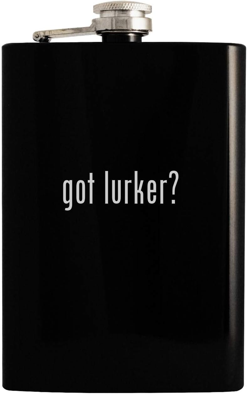 got lurker? - Black 8oz Hip Drinking Alcohol Flask