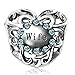 JMQJewelry Heart Wife Charms Beads Birthstone March Charms for Bracelets